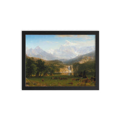 Rocky Mountains by Albert Bierstadt framed print on a plain backdrop in size 12"x16".