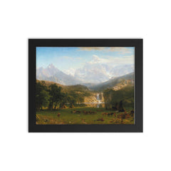 Rocky Mountains by Albert Bierstadt framed print on a plain backdrop in size 8"x10".