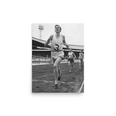 Roger Bannister poster on a plain backdrop in size 12"x16".