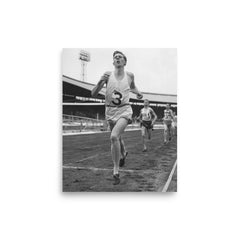 Roger Bannister poster on a plain backdrop in size 8"x10".