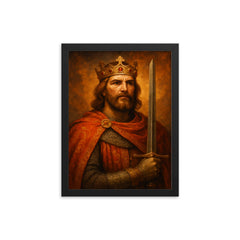 Roger II of Sicily framed print on a plain backdrop in size 12"x16".