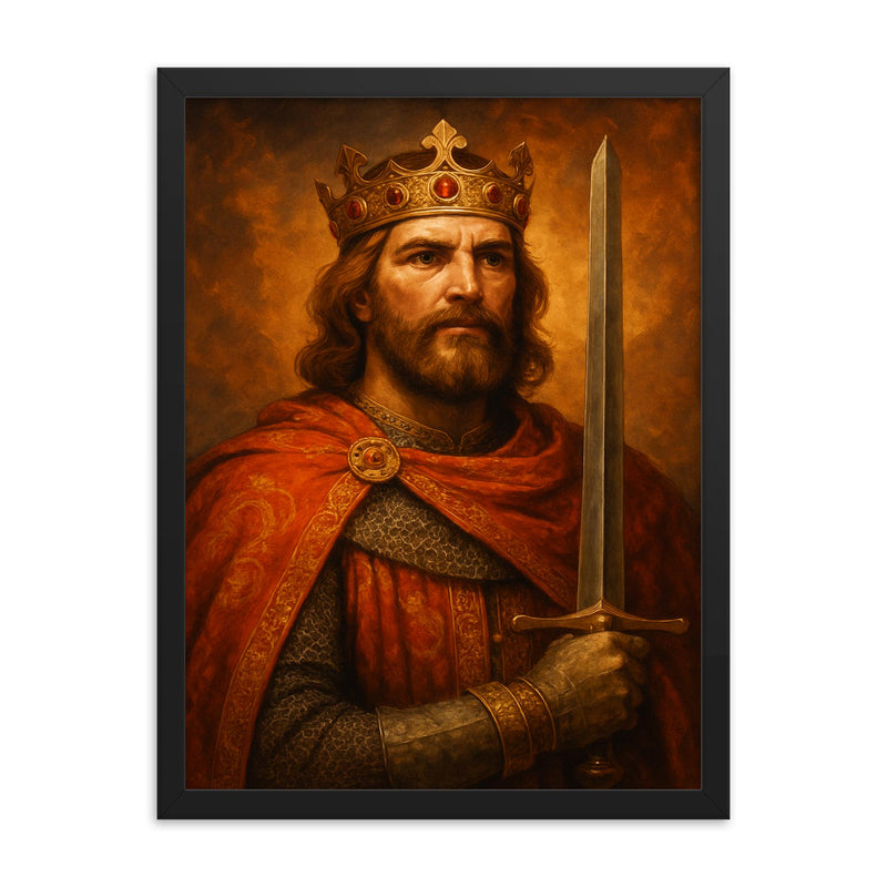 Roger II of Sicily framed print on a plain backdrop in size 18