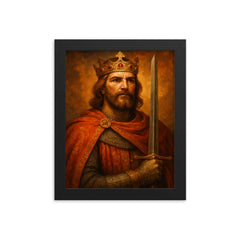 Roger II of Sicily framed print on a plain backdrop in size 8"x10".
