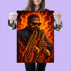 Roland Kirk with multiple horns blaze poster 3