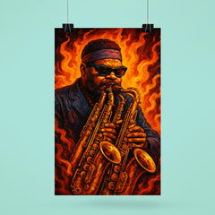Roland Kirk with multiple horns blaze poster 6
