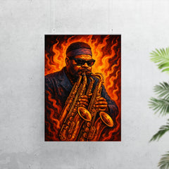 Roland Kirk with multiple horns blaze poster 7