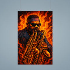 Roland Kirk with multiple horns blaze poster 9
