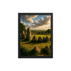 Rollright Stones England framed print on a plain backdrop in size 12"x16".