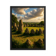 Rollright Stones England framed print on a plain backdrop in size 16"x20".