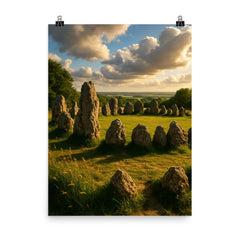 Rollright Stones England poster on a plain backdrop in size 8"x10".