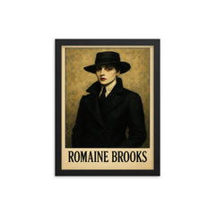 Romaine Brooks framed print on a plain backdrop in size 12"x16".