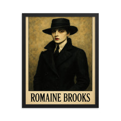 Romaine Brooks framed print on a plain backdrop in size 16"x20".