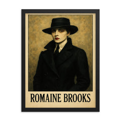 Romaine Brooks framed print on a plain backdrop in size 18"x24".