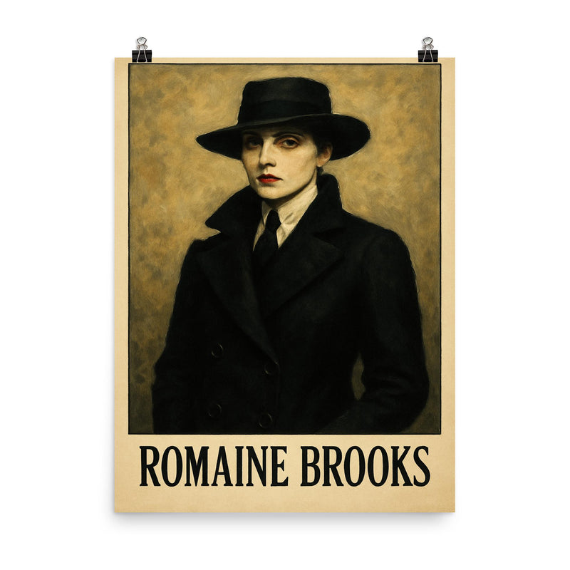 Romaine Brooks poster on a plain backdrop in size 8