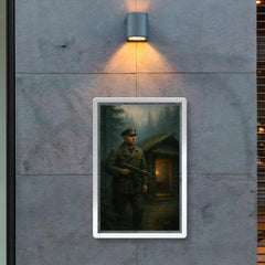Roman Shukhevych forest command post in Carpathian mist poster 2