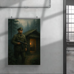 Roman Shukhevych forest command post in Carpathian mist poster 4