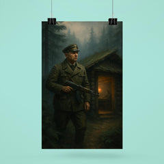 Roman Shukhevych forest command post in Carpathian mist poster 6