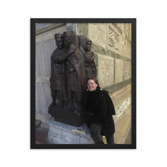 Roman Tetrarchs Porphyry Statues, ~300 CE framed print on a plain backdrop in size 16"x20".