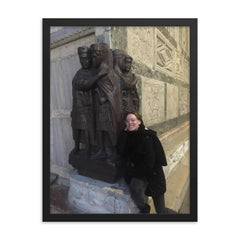 Roman Tetrarchs Porphyry Statues, ~300 CE framed print on a plain backdrop in size 18"x24".