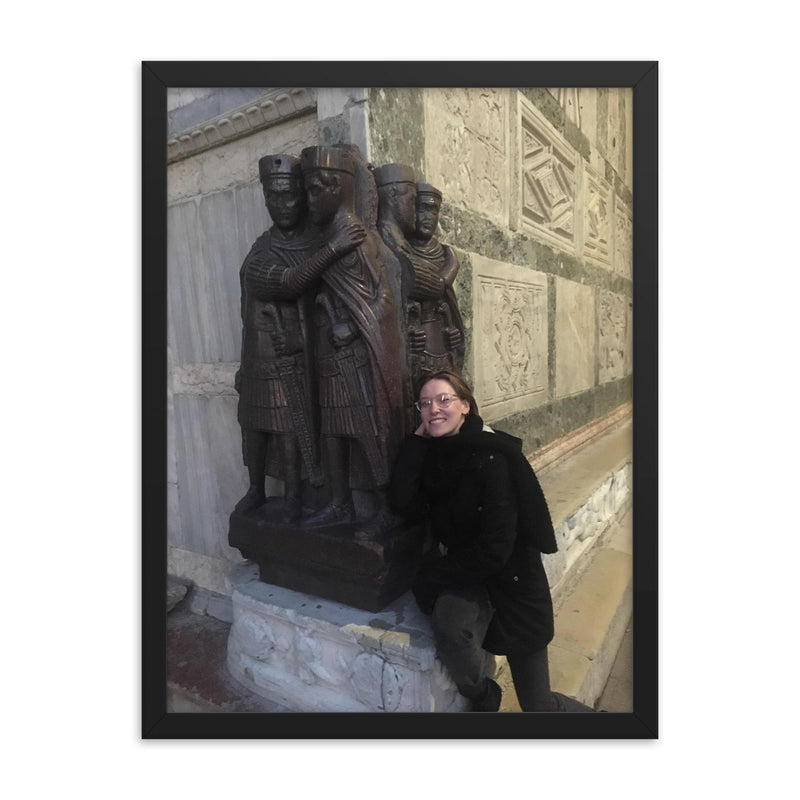 Roman Tetrarchs Porphyry Statues, ~300 CE framed print on a plain backdrop in size 18