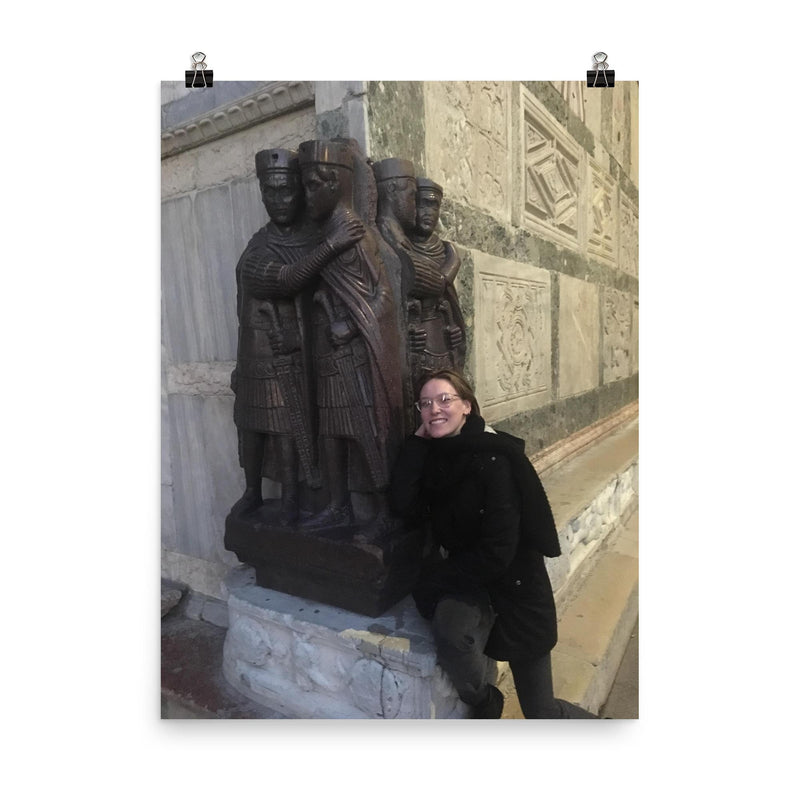 Roman Tetrarchs Porphyry Statues, ~300 CE poster on a plain backdrop in size 8