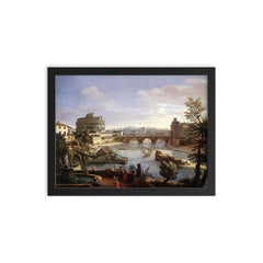 Rome by Gaspar van Wittel framed print on a plain backdrop in size 12"x16".