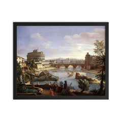 Rome by Gaspar van Wittel framed print on a plain backdrop in size 16"x20".