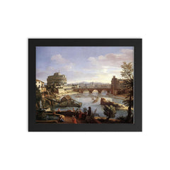 Rome by Gaspar van Wittel framed print on a plain backdrop in size 8"x10".