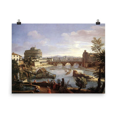 Rome by Gaspar van Wittel poster on a plain backdrop in size 8"x10".