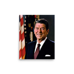 Ronald Reagan poster on a plain backdrop in size 8"x10".