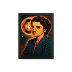 Rosalind Franklin X ray diffraction portrait framed print mockup 12x16