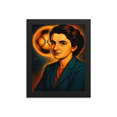 Rosalind Franklin X ray diffraction portrait framed print mockup 8x10