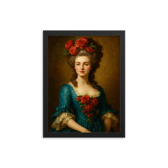 Rose Bertin framed print on a plain backdrop in size 12"x16".