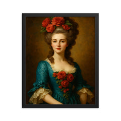 Rose Bertin framed print on a plain backdrop in size 16"x20".