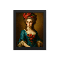 Rose Bertin framed print on a plain backdrop in size 8"x10".