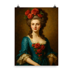 Rose Bertin poster on a plain backdrop in size 8"x10".