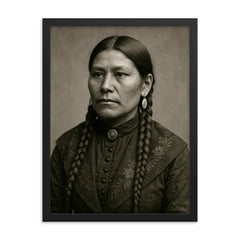 Rose Weahkee framed print on a plain backdrop in size 18"x24".