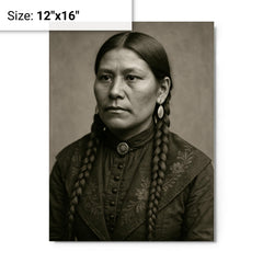Rose Weahkee metal print on a plain backdrop in size 12"x16".