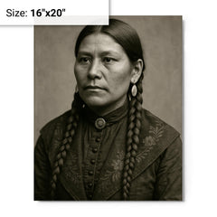 Rose Weahkee metal print on a plain backdrop in size 16"x20".