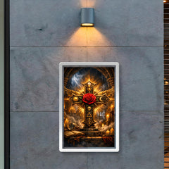Rosicrucian rose cross in storm lit chamber poster 2