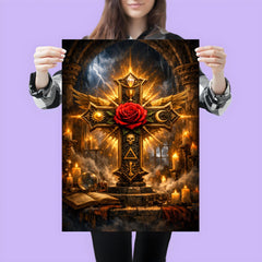 Rosicrucian rose cross in storm lit chamber poster 3