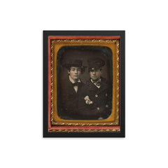 Rosy-Cheeked Pals, 1855 framed print on a plain backdrop in size 12"x16".