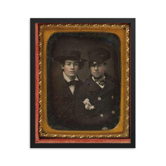 Rosy-Cheeked Pals, 1855 framed print on a plain backdrop in size 16"x20".