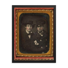 Rosy-Cheeked Pals, 1855 framed print on a plain backdrop in size 18"x24".