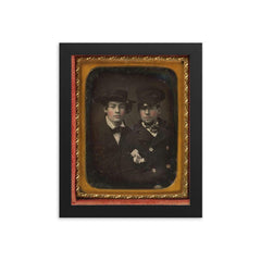 Rosy-Cheeked Pals, 1855 framed print on a plain backdrop in size 8"x10".