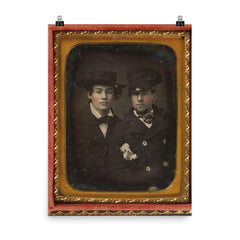 Rosy-Cheeked Pals, 1855 poster on a plain backdrop in size 8"x10".
