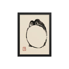 Round Frog by Matsumoto Hoji framed print on a plain backdrop in size 12"x16".