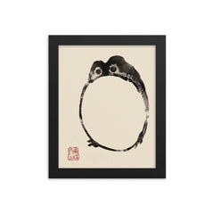 Round Frog by Matsumoto Hoji framed print on a plain backdrop in size 8"x10".