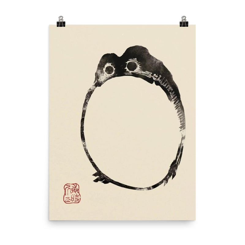 Round Frog by Matsumoto Hoji poster on a plain backdrop in size 8