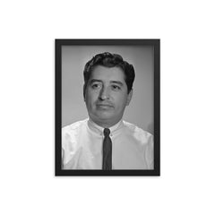 Ruben Salazar framed print on a plain backdrop in size 12"x16".